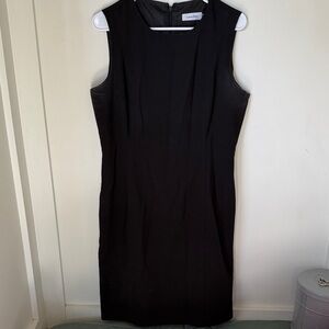 Calvin Klein Black Sleeveless Midi Sheath Dress
